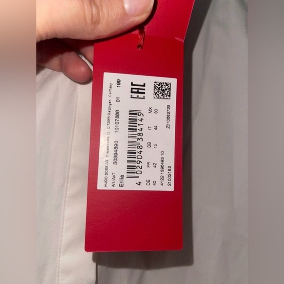 Hugo Boss Erilia Long Sleeve White Button-Up Blouse Top - Picture 6 of 9